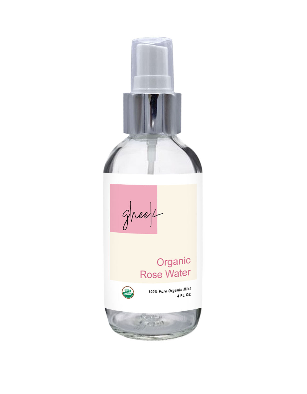 Rose Water (Cosmetic), Certified Organic - 4 oz