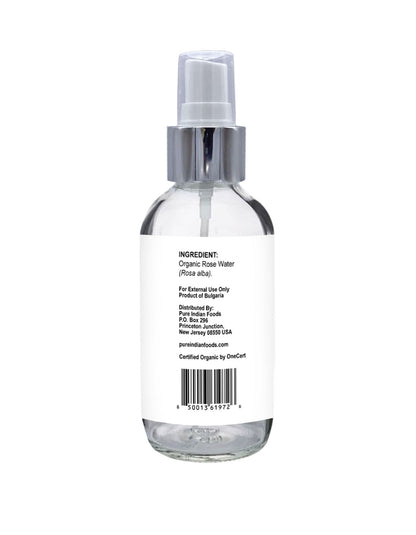 Rose Water (Cosmetic), Certified Organic - 4 oz