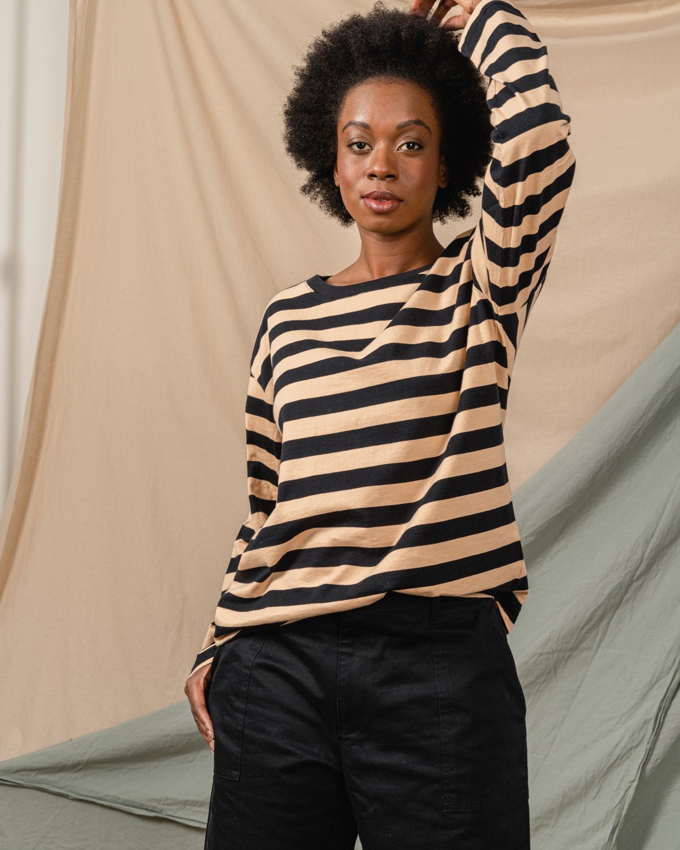 Organic Striped Long-Sleeve Tee by United By Blue