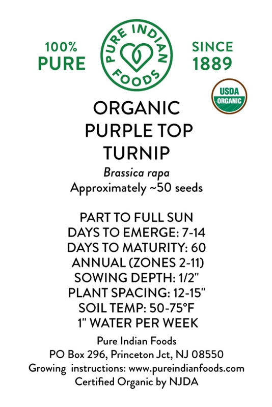 Organic Purple Top Turnip Seeds