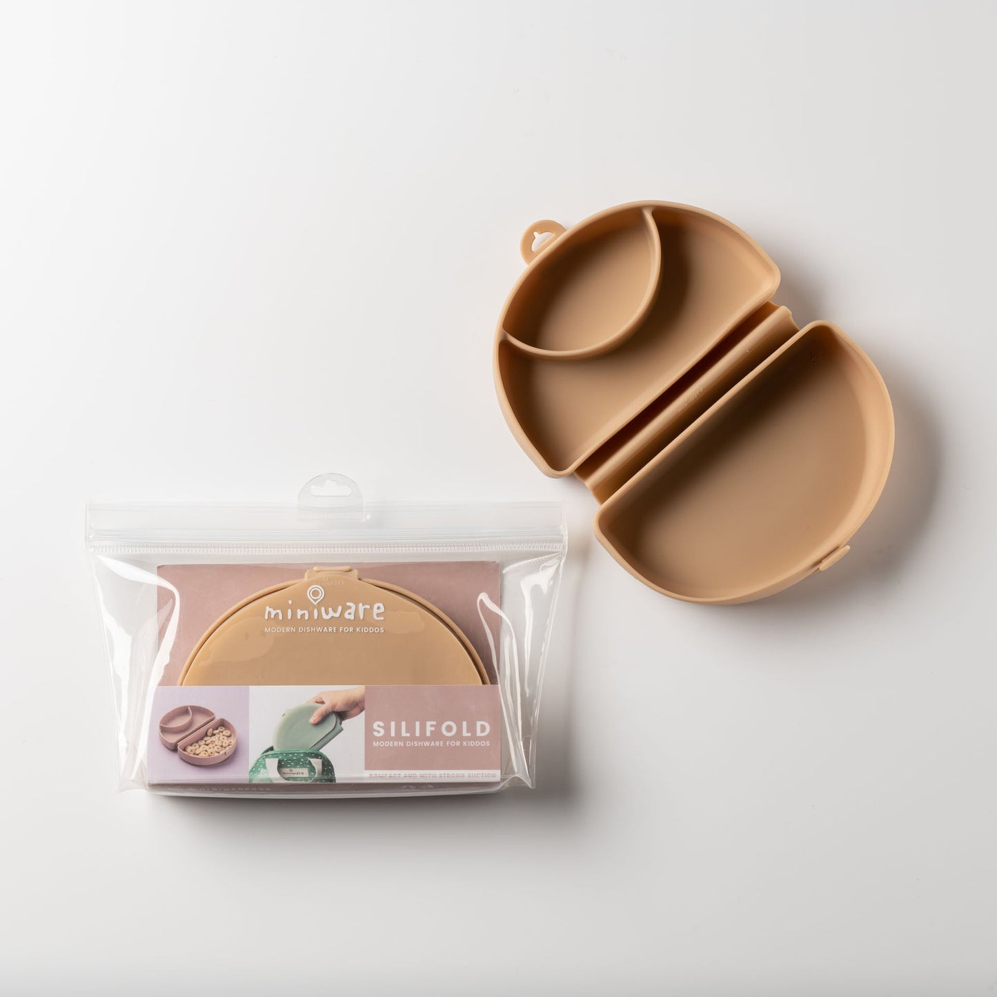 Silifold: Compact Children's Portable Plate - Almond Butter by Miniware