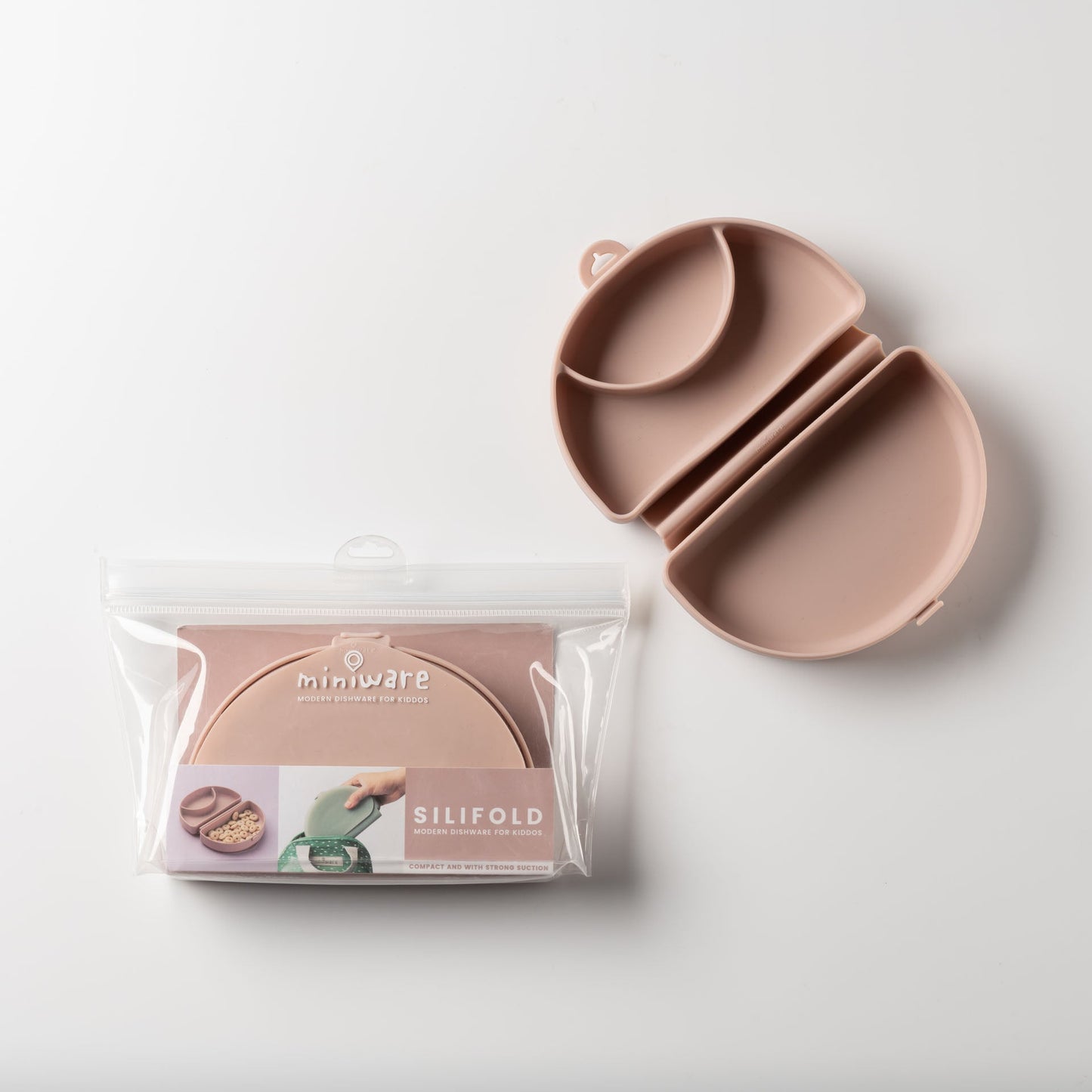 Silifold: Compact Children's Portable Plate - Pink Salt by Miniware