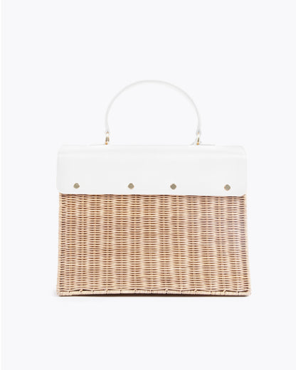 THE LARGE LUNCHER - WHITE WICKER