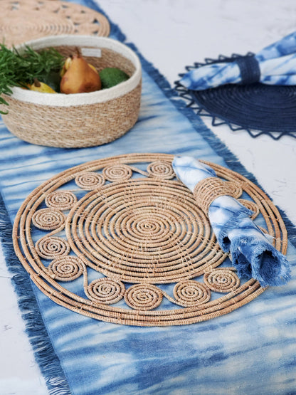 Bayu Woven Palm Fiber Placemat - Natural (Set of 2)