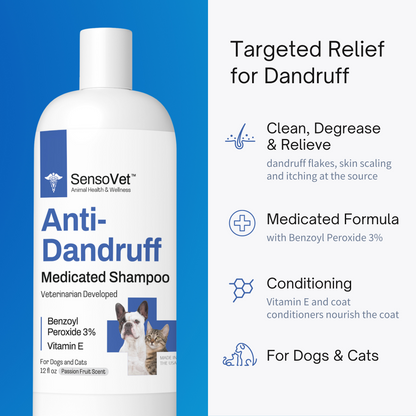 Anti-Dandruff Shampoo for Dogs & Cats - 12oz