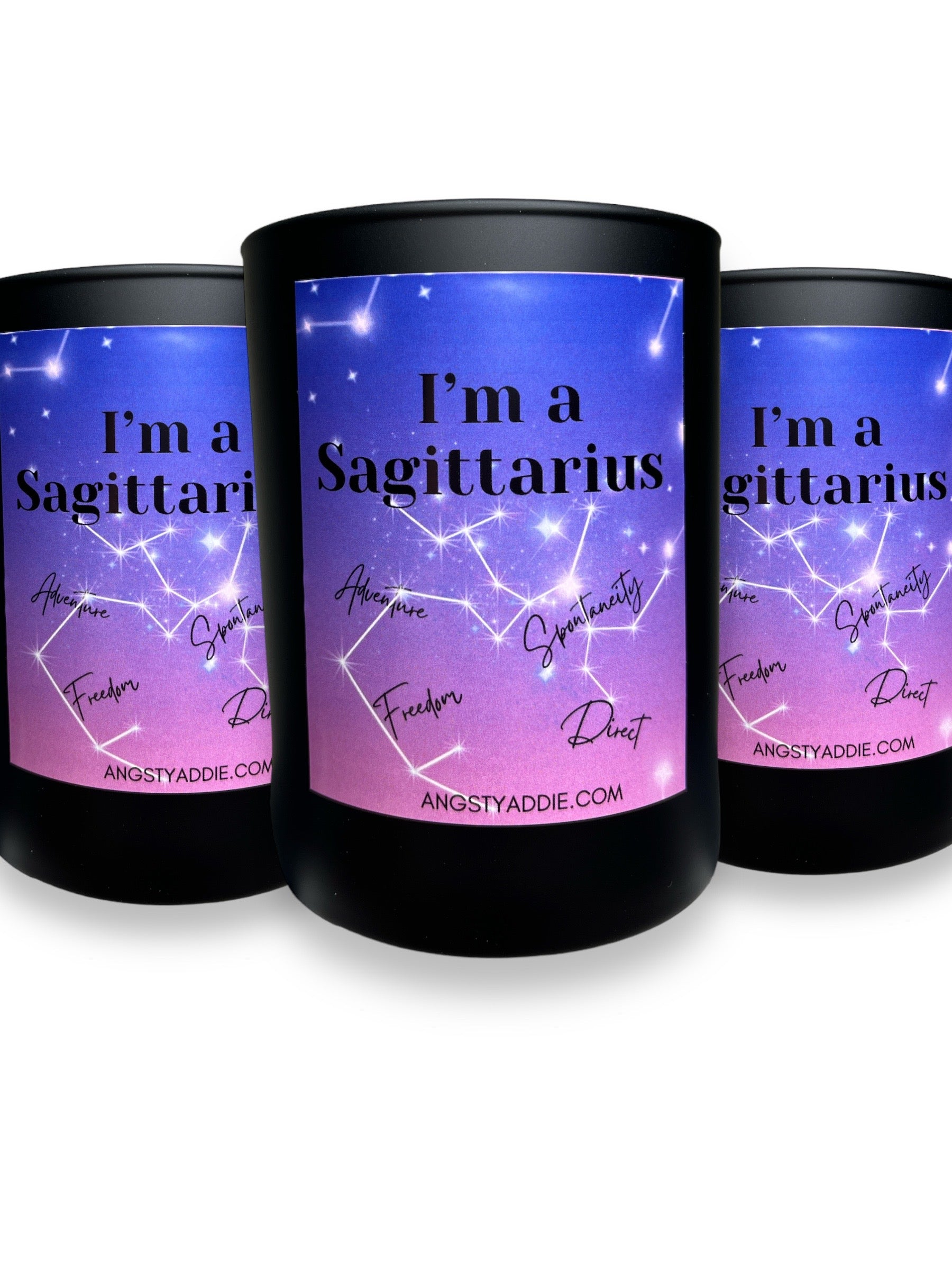Sagittarius zodiac candle by Angsty Addie