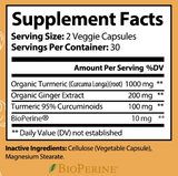 Immunity Boosting Turmeric Curcumin + Ginger by Vita Organics