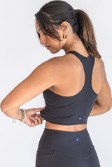 Seaav Coast to Coast V Neck Bra Top in Onyx 6