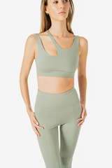 Seaav Coast to Coast Cut Out Bra in Dusty Sage 2