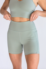 Seaav Coast to Coast 5'' Biker Short with Pockets Dusty Sage