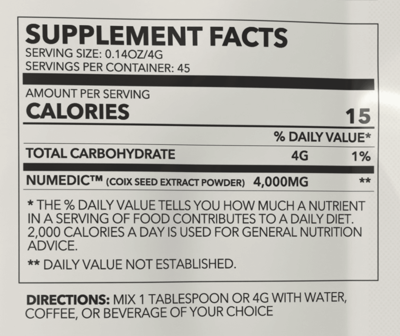 Tone and Glow Coix Seed Extract Powder