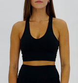Seaav Coast to Coast V Neck Bra Top in Onyx