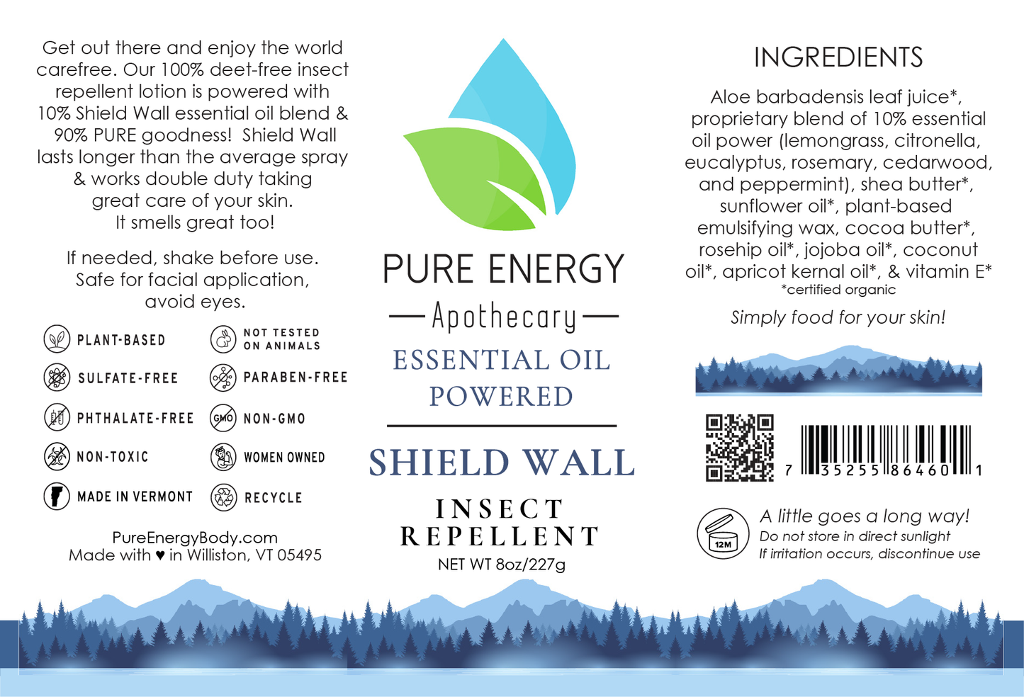 Shield Wall Insect Repellent Lotion by Pure Energy Apothecary