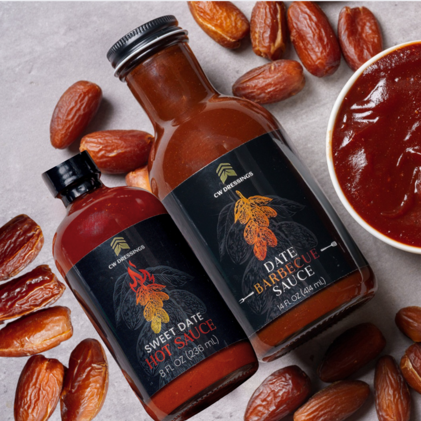DATE BARBECUE SAUCE & SWEET DATE HOT SAUCE BUNDLE by CW Dressings™
