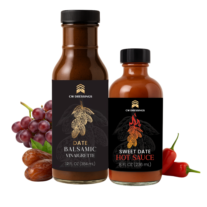 DATE BALSAMIC VINAIGRETTE & SWEET DATE HOT SAUCE BUNDLE by CW Dressings™