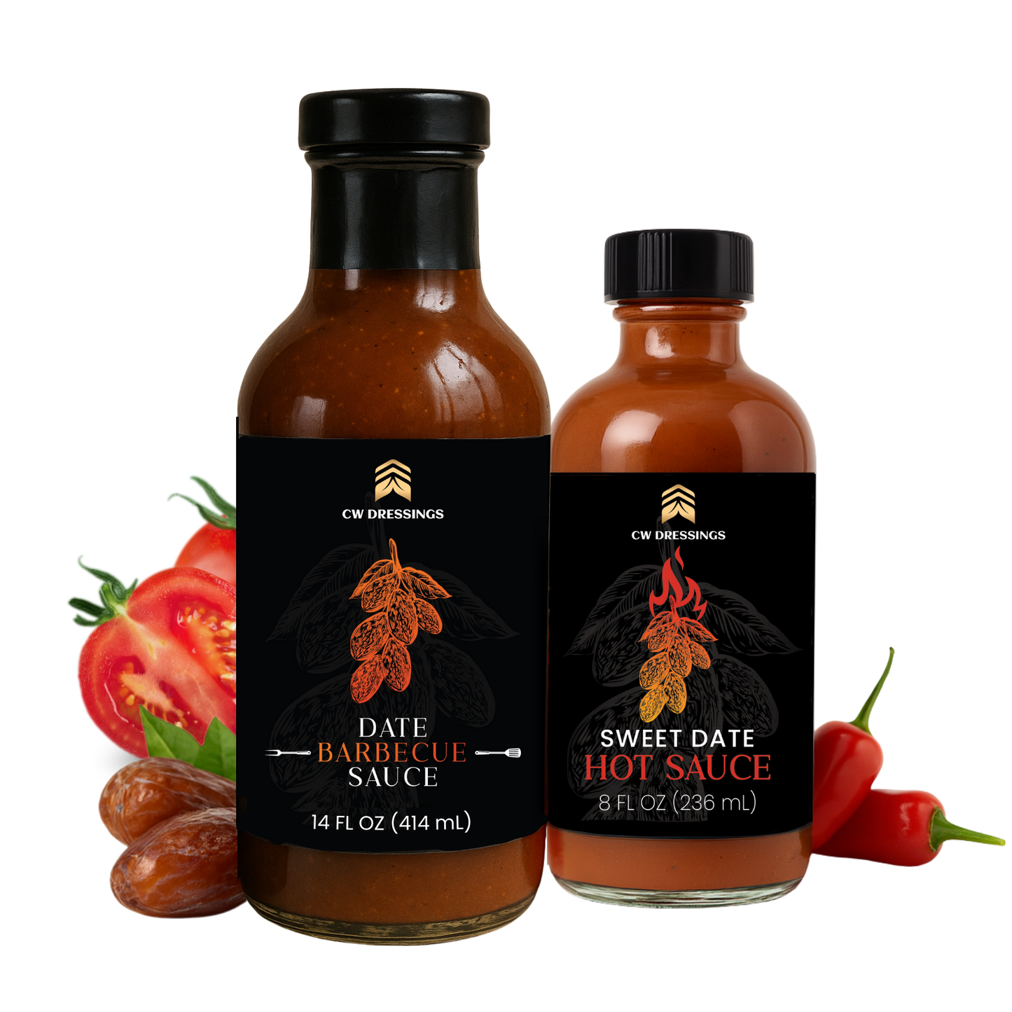 DATE BARBECUE SAUCE & SWEET DATE HOT SAUCE BUNDLE by CW Dressings™