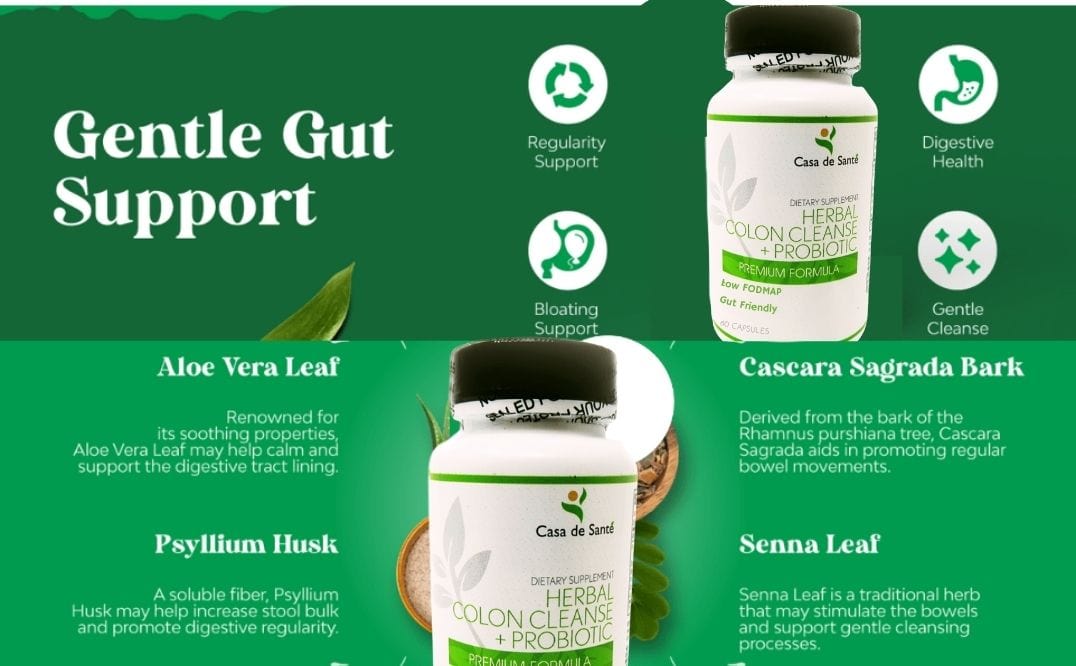 Herbal Colon Cleanse + Probiotics MD PhD Formulated Gut Friendly Low FODMAP