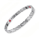 Stainless Steel Energy Bracelet 4-in-1. Silver color. Model B0035S-4-215