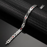 Stainless Steel Energy Bracelet 4-in-1. Silver color. Model B0035S-4-215