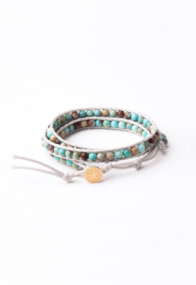 Joy Turquoise Starfish Pendant Wrap Bracelet by Starfish Project