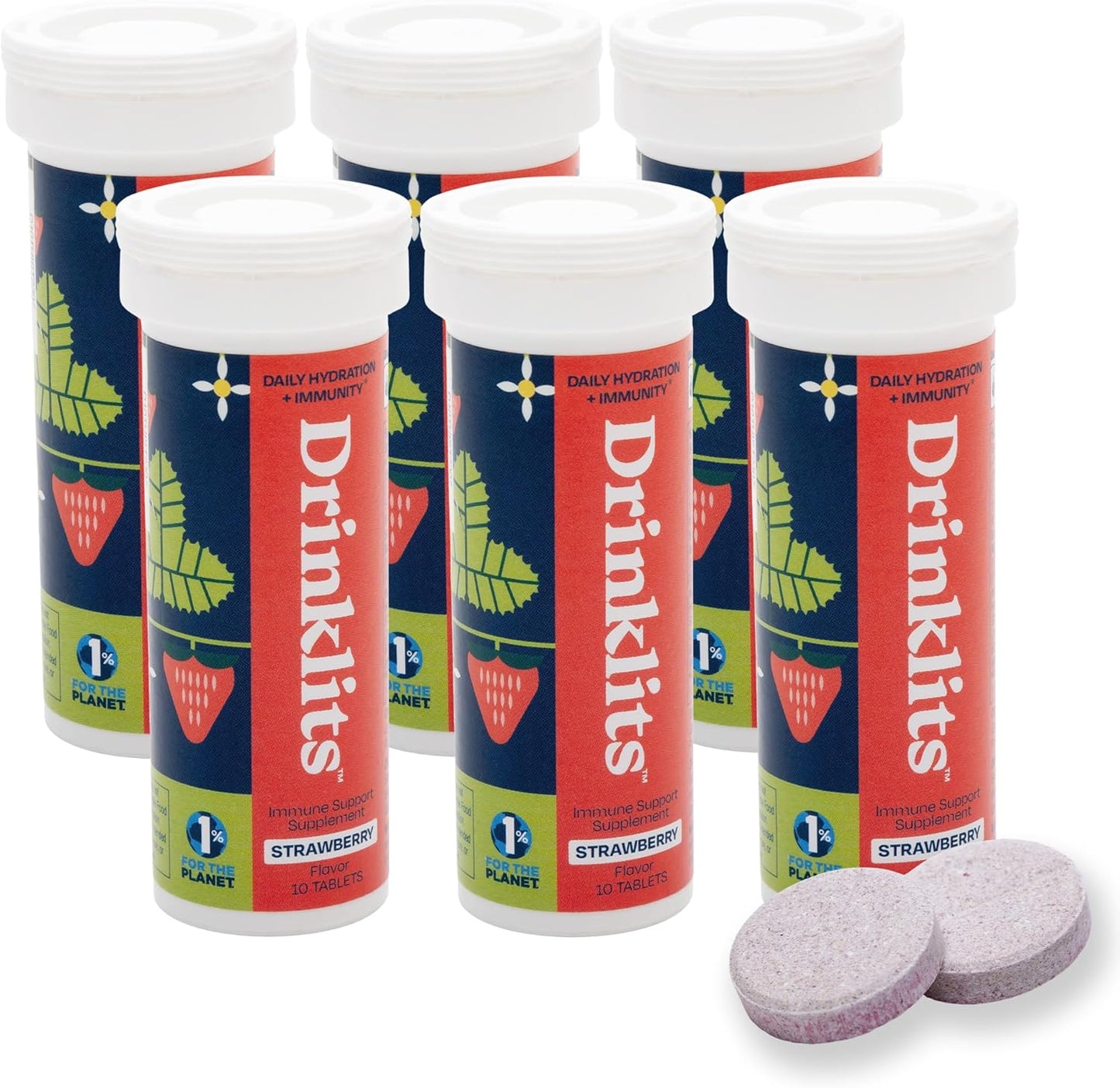 Strawberry Best Immune Support Tablets (6) Tube Bundle