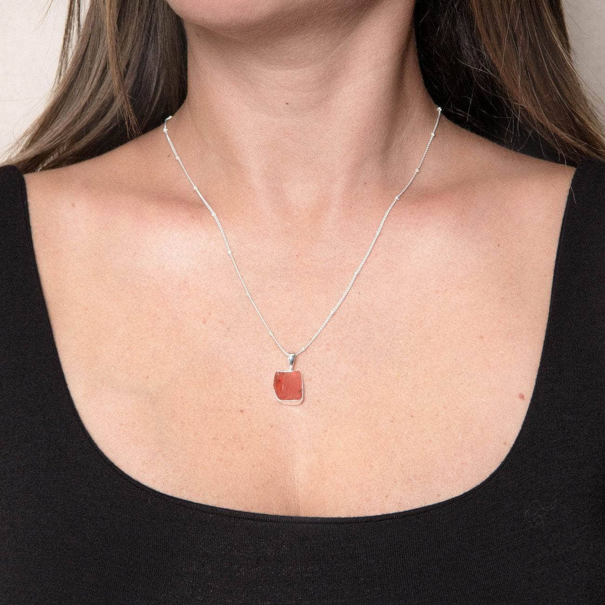 Carnelian Raw Crystal Necklace by Tiny Rituals