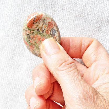 Unakite Worry Stone by Tiny Rituals