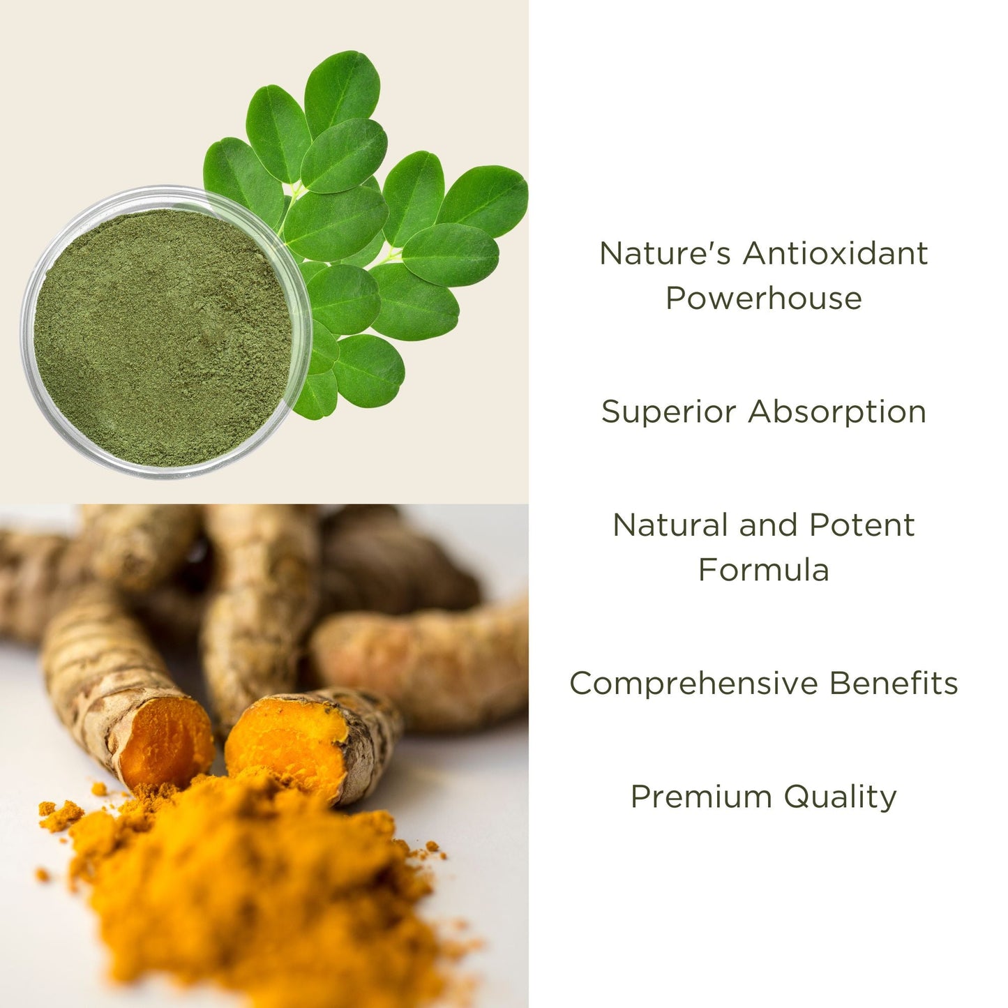 Premium Organic Turmeric Curcumin 95% Curcuminoids, Moringa Isothiocyanates & Black Pepper Piperine Extract, Vegan Capsules in a Glass Jar (Month Supply)