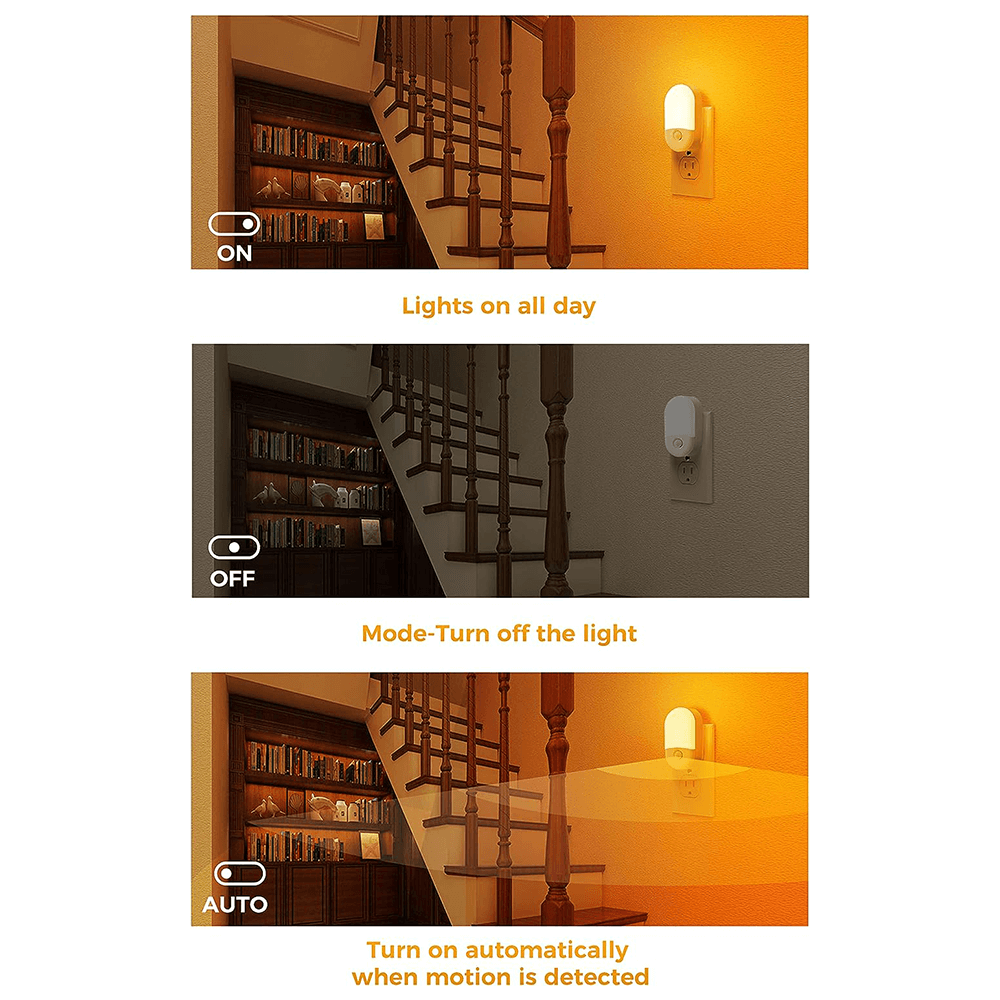 Anti-Blue LED Night Light Motion Sensor - Amber