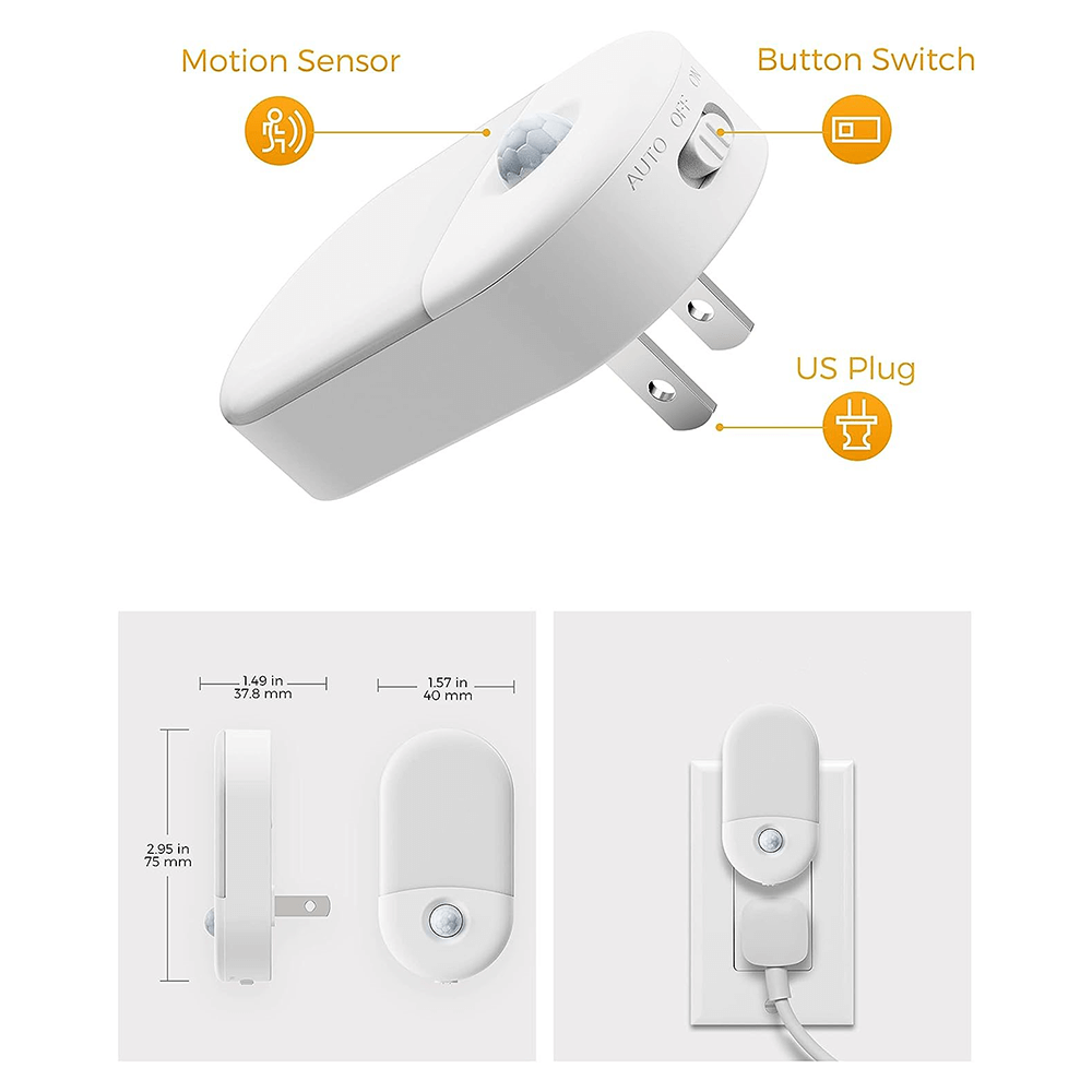 Anti-Blue LED Night Light Motion Sensor - Amber