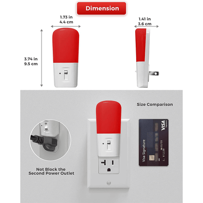 Anti-Blue LED Night Light Dimmable - Red