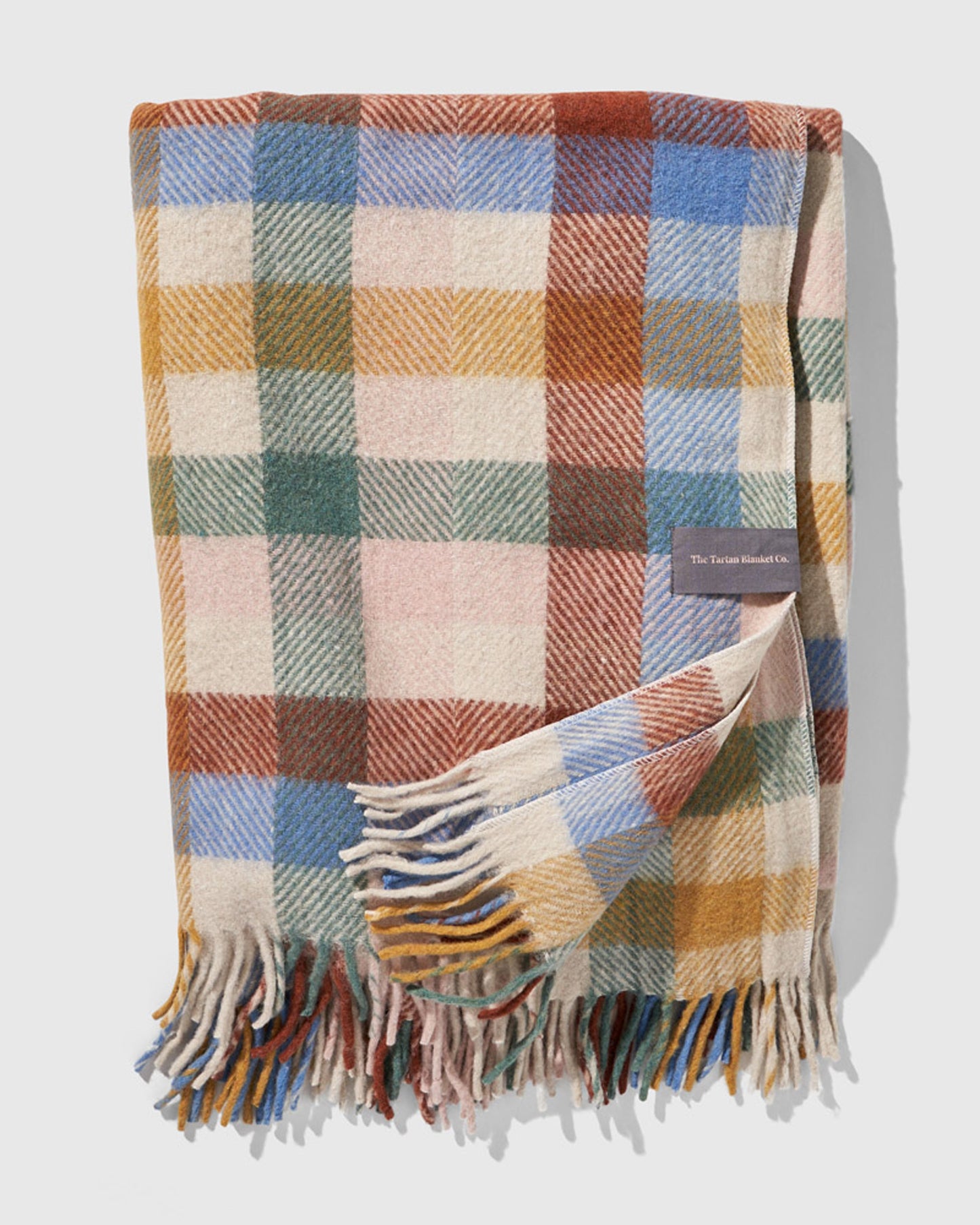 Rainbow Herringbone Check Recycled Wool Blanket by United By Blue