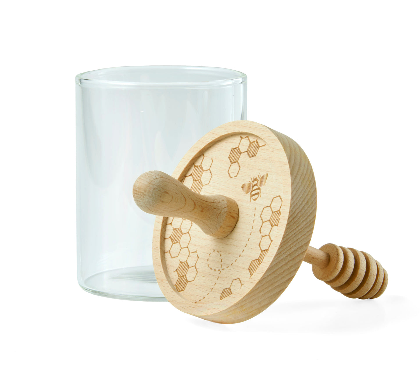 Glass Honey Dipper Jar - Honey Bee