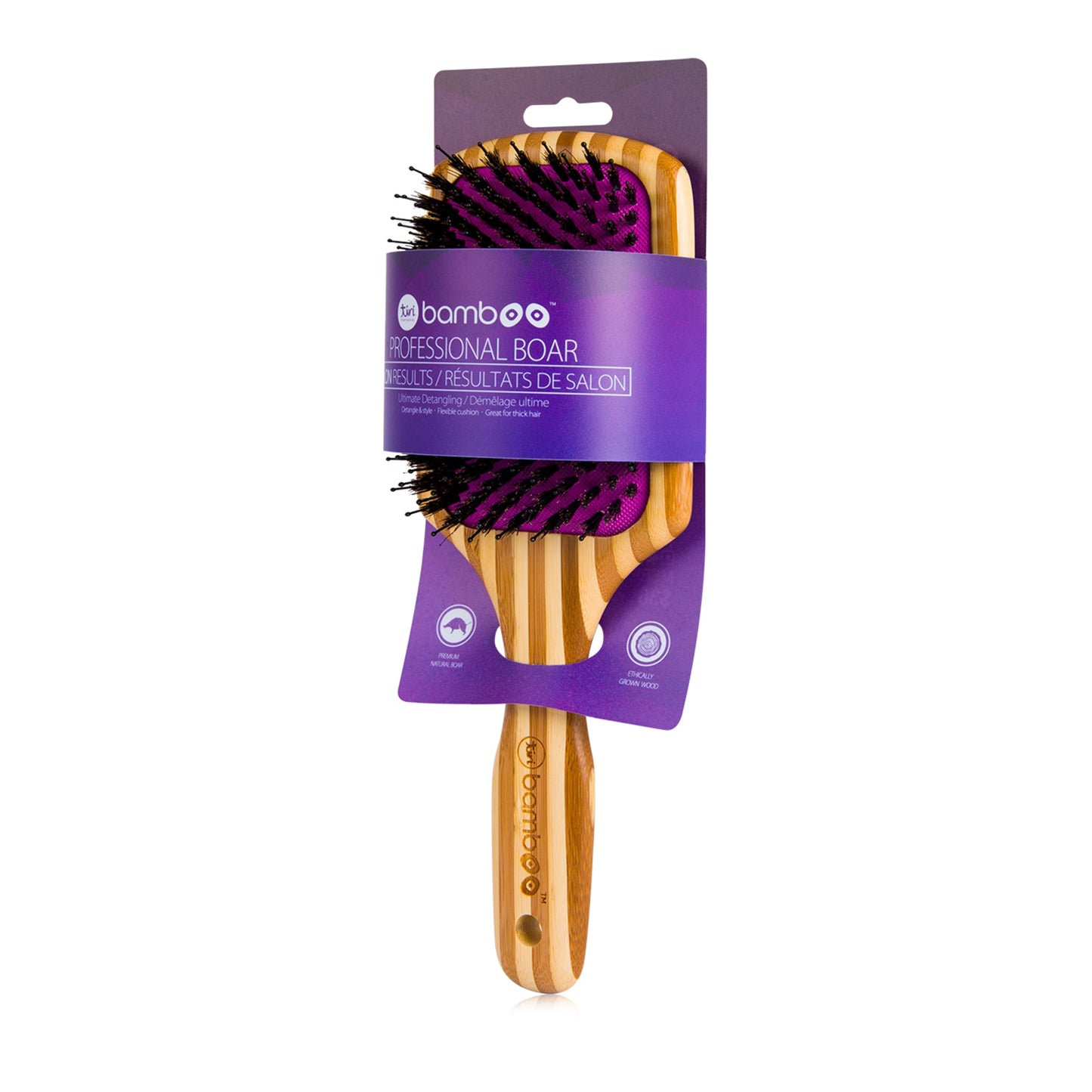 Bamboo XL Detangling Paddle Brush with Boar Bristles