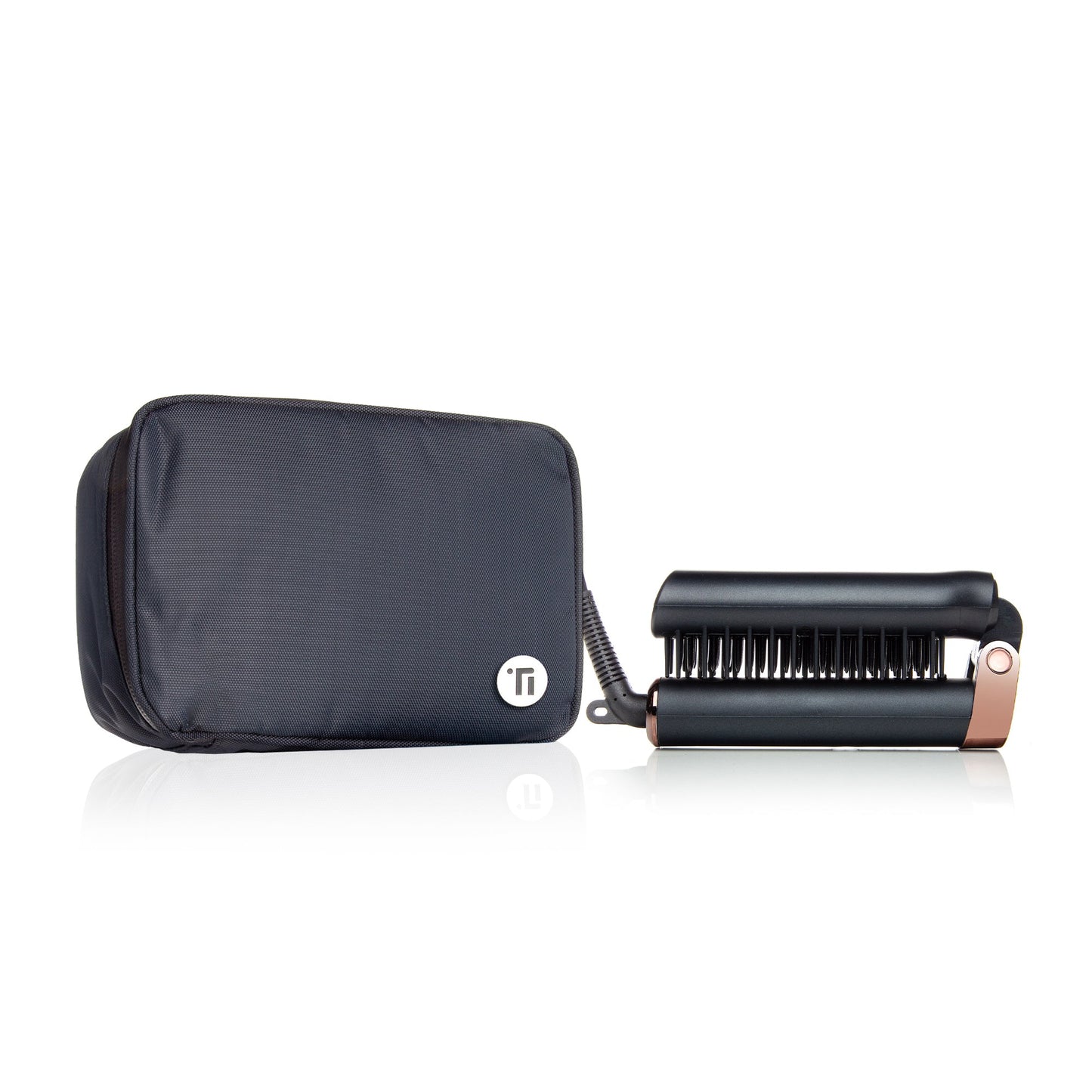 Equinox Foldable Hot Brush w/ Travel Case (Black Mirror)