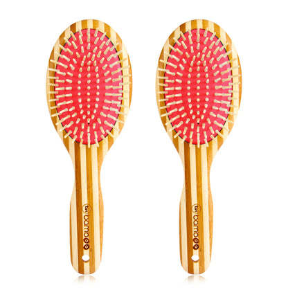 (Value 2-Pack) Sustainable Bamboo Hair Brush with Natural Bristles