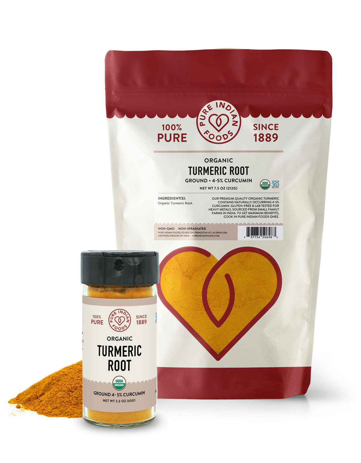 Turmeric Root (High Curcumin 4-5%), Certified Organic