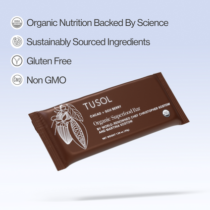 Organic Protein + Superfood Bars (24 Pack Assorted) by TUSOL Wellness