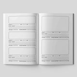 Open pages of the Things My Patients Said Journal, featuring sections for patient details, notes, and sentiments.