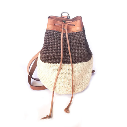 Transito Woven Mini Backpack | Brown-White by Made by Minga