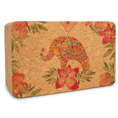 Tropical Vibes Cork Yoga Block