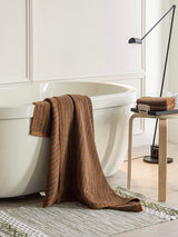 Ultra Soft Absorbent Retro Stripe Bath Towel - 100% Organic Cotton