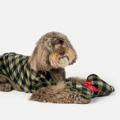 Elf Dog Pjs & Stocking Set - Green Plaid