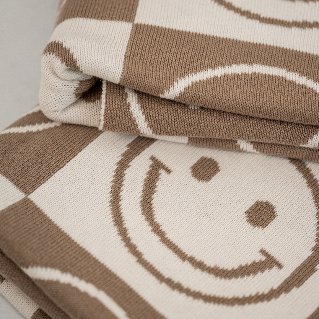 Smiley Knit Blanket