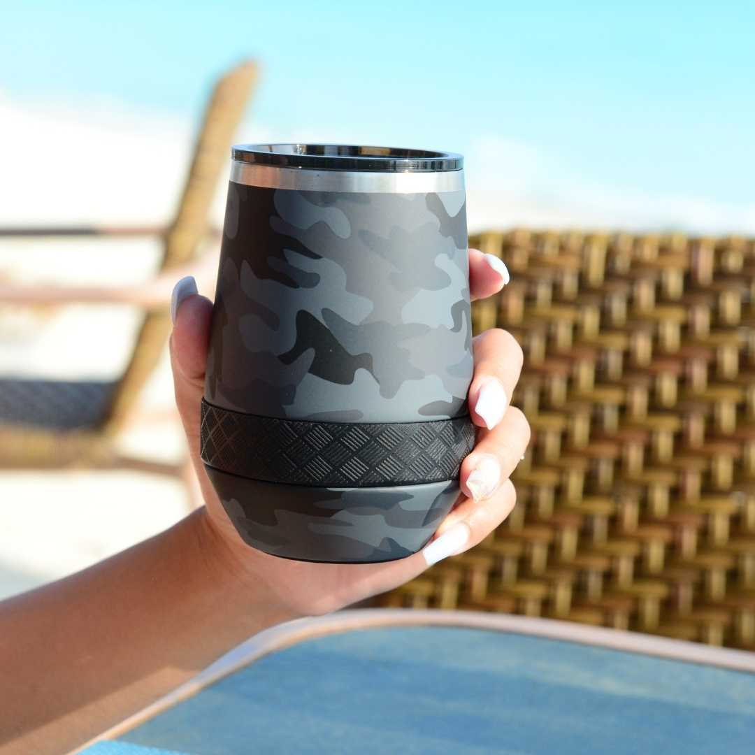 Recess 10oz Wine Tumbler - Black Camo