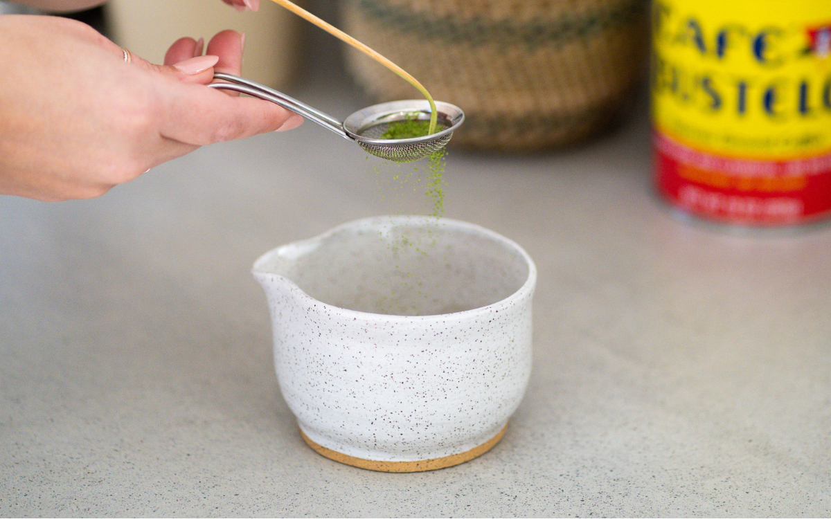 Handmade Ceramic Matcha Bowl with Spout