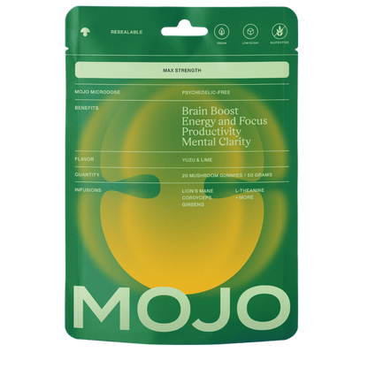 Max Strength Brain Boost Gummies  - Yuzu & Lime by Mojo | Mushroom Dosed Gummies