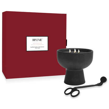 Black Ceramic Collection: Wick Trimmer Set | Romance - Oakmoss & Sandalwood - Red Box