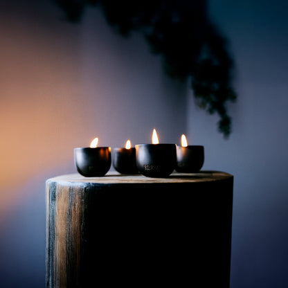 Black Ceramic Collection: 4-Piece Travel Votives | Red Box