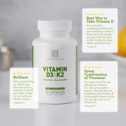 Vitamin D3/K2 10,000 IU Capsules by Amy Myers MD